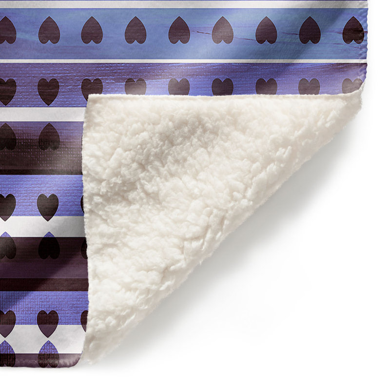 Couverture sherpa doux love mauve love, l 51 po x L 60 po