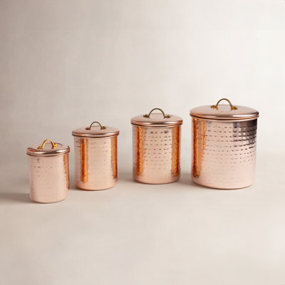 Set Of 4 Canisters Floral Metal Canister - Set of 4