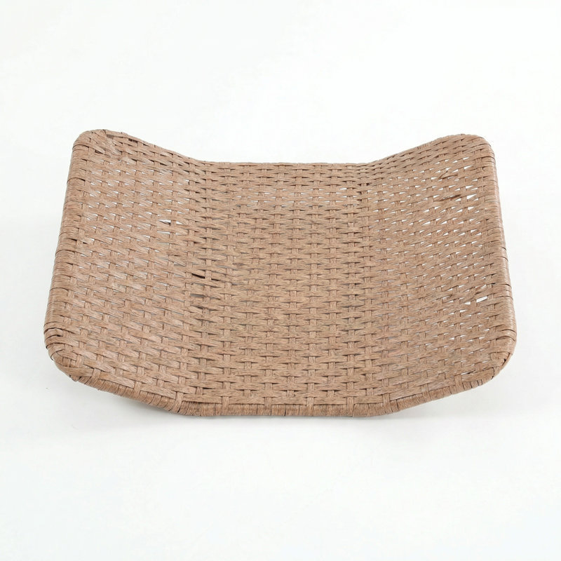 Base de siège de repose-pieds d'extérieur en osier enveloppé à la main, cadre et coussin non inclus, Brun