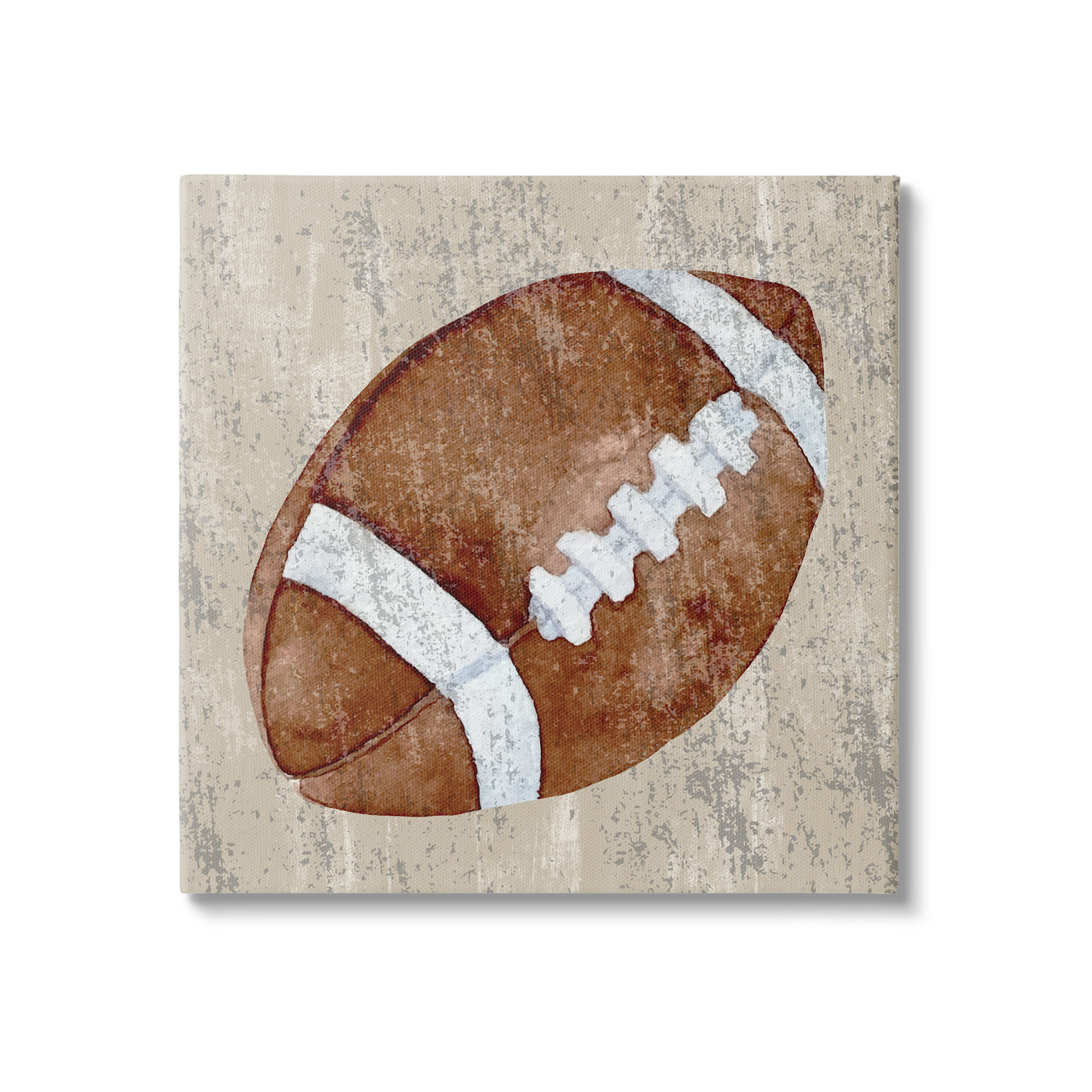 Rustic Football Color In Williston Forge Rustic Sports Football On Canvas by Kim Allen Print ...