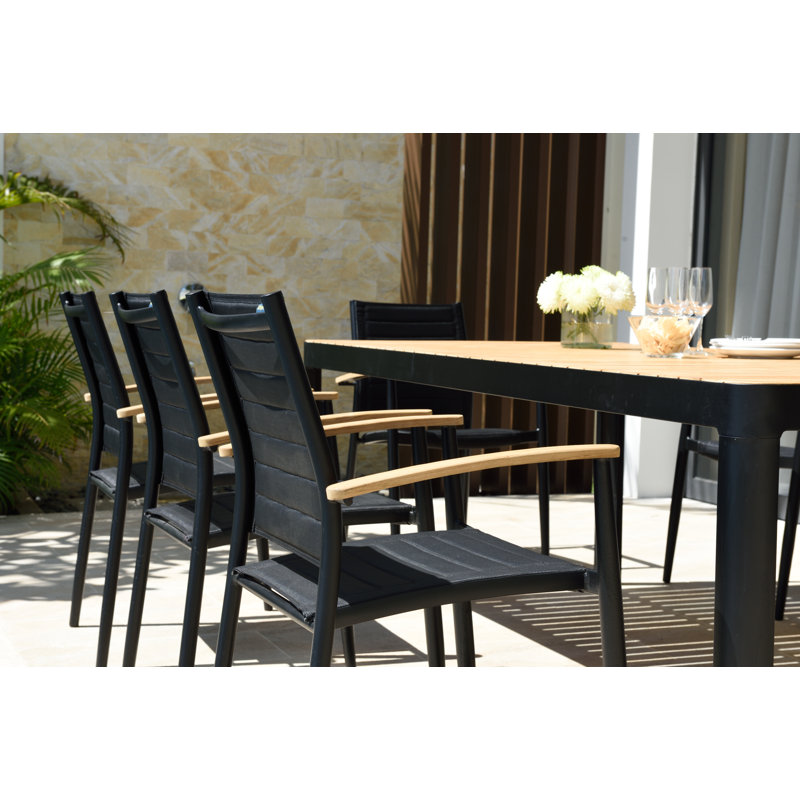 Dugas 11Pc Extendable FSC Wood And Aluminum Outdoor Patio Dining Set