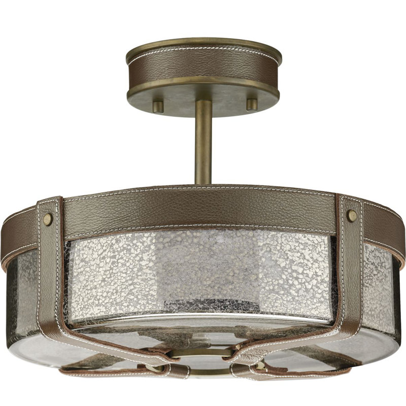 Plafonnier semi-encastré 4 lumières 14,375 po Rockdance, Laiton vieilli