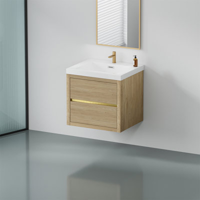 24" Wall-Mounted Bathroom Vanity With Sink