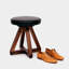 X Leather Accent Stool-18015234-35227824