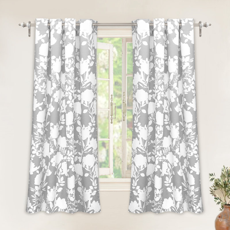 Adaleya Room Darkening Curtain Pair, Gray, 52" W x 63” L