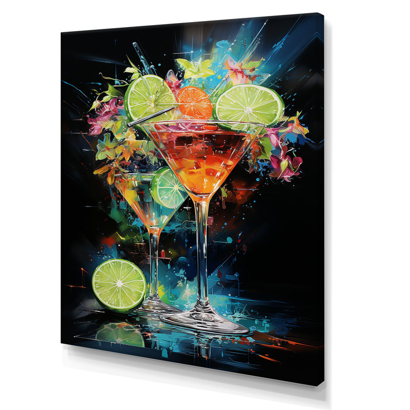 Crystal Martini Cocktails - Cocktails Wall Art, 32" H x 16" W x 1" D
