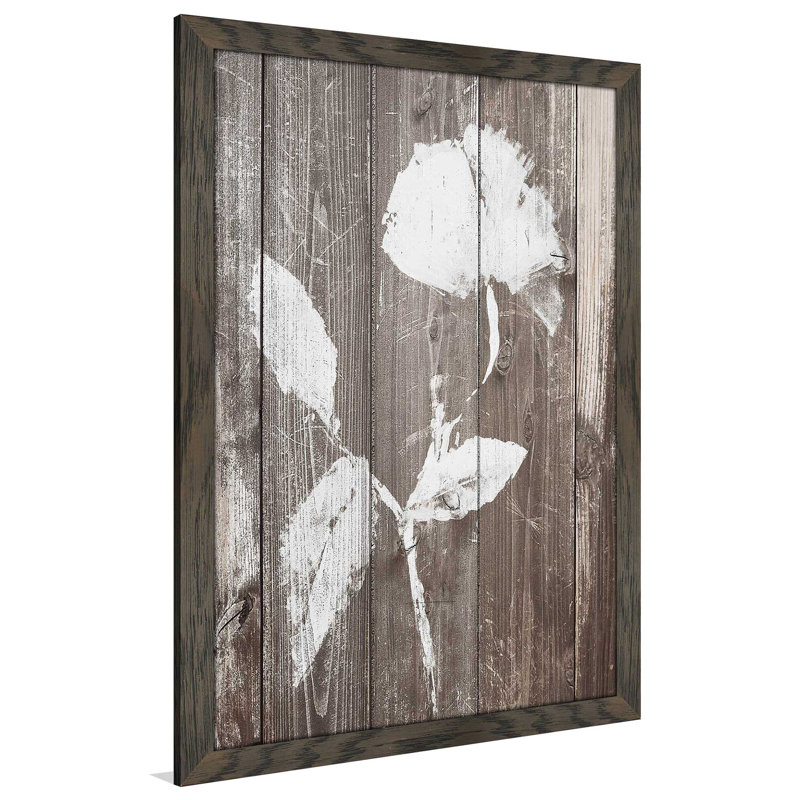 «Brown Floral Whisper on Wood I», impression, H 49,5 po x l 33,5 po x P 1 po, Cadre chocolat patiné