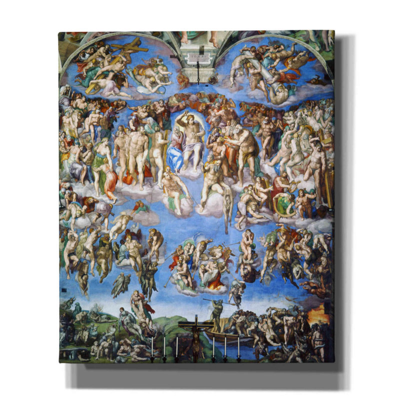 «The Last Judgement» par Michelangelo, reproduction sur toile tendue, H 24 po x l 20 po x P 0,75 po