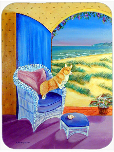 Caroline pembroke corgi chambre avec une planche à découper en verre view
