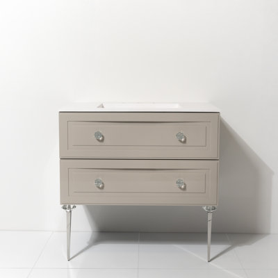Ensemble de meuble-lavabo simple 30 "avec comptoir à surface solide Safira