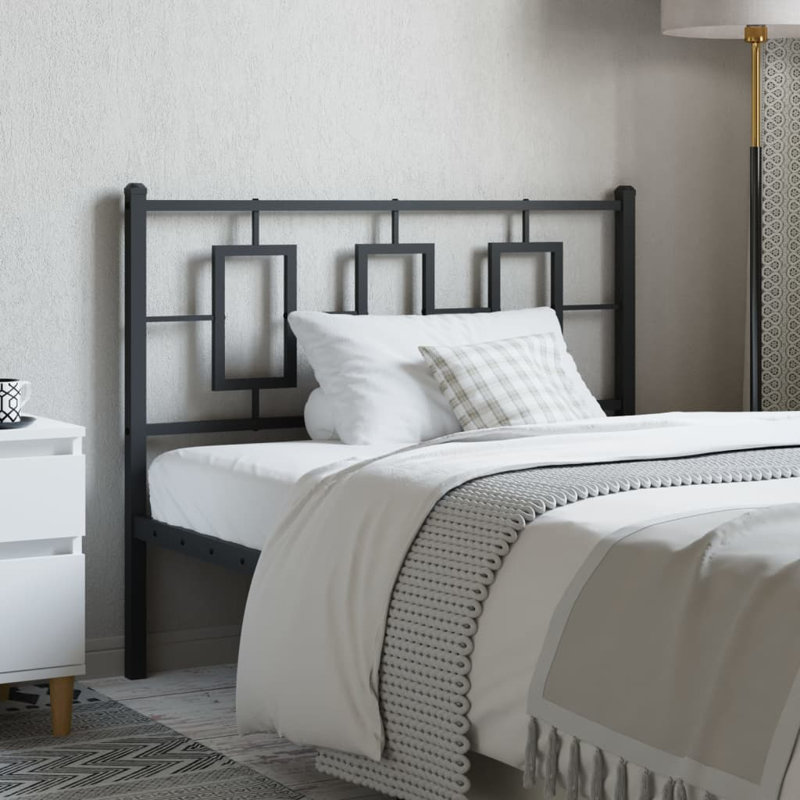 Selay Metal Headboard, 91cm H x 187cm W x 3cm D, Black