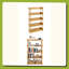 Bibliothèque à 5 niveaux en bois, bibliothèque autoportante avec tablettes de rangement ouvertes et pieds en bois massif, bibliothèque moderne pour le bureau à domicile, le salon