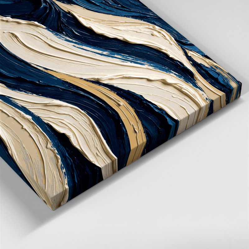 Art mural sur toile diagonal rayures bleu marine