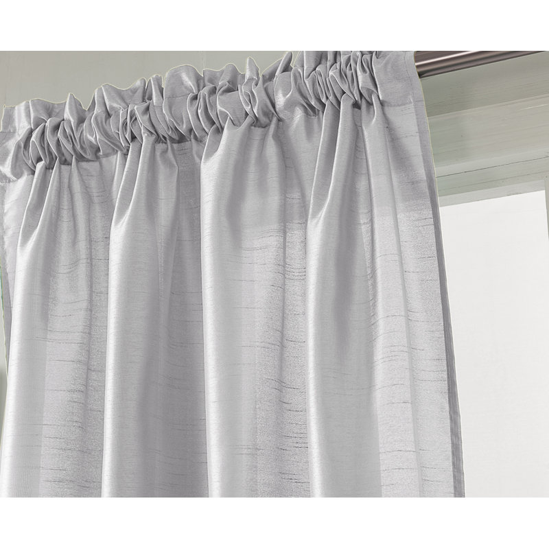 Panneau de rideau de fenêtre semi-transparent Alexzavier, Argent, l 54 po x L 90 po