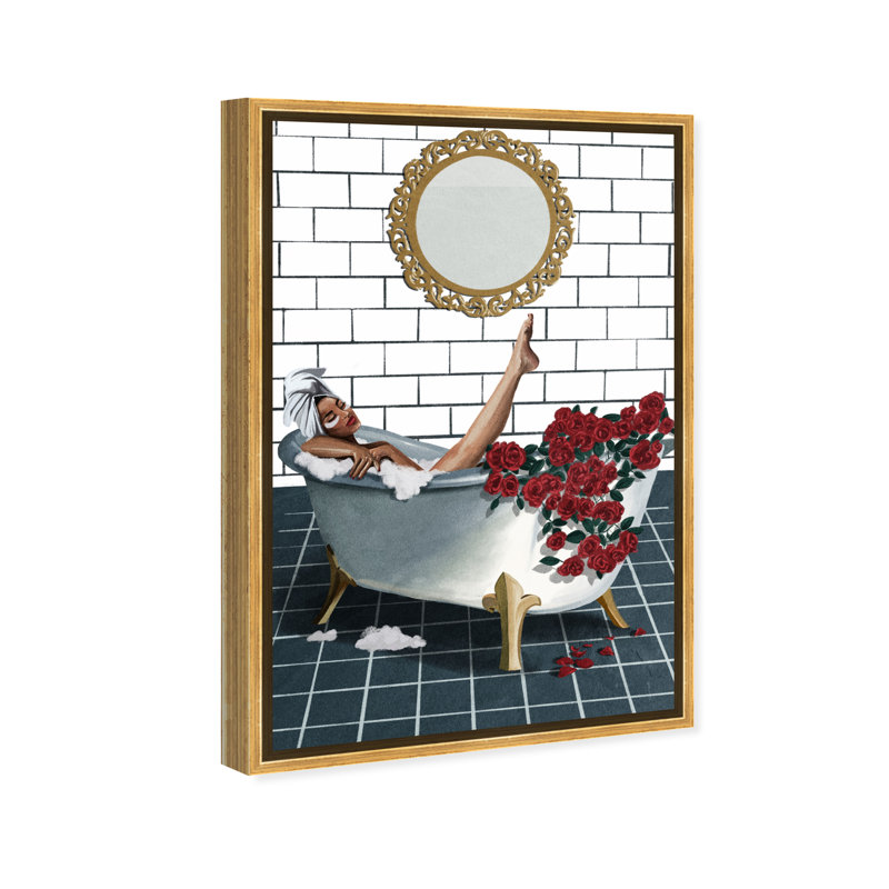 «Bathtime Lounge II», reproduction sur toile, Encadrement doré, H 54 po x l 36 po