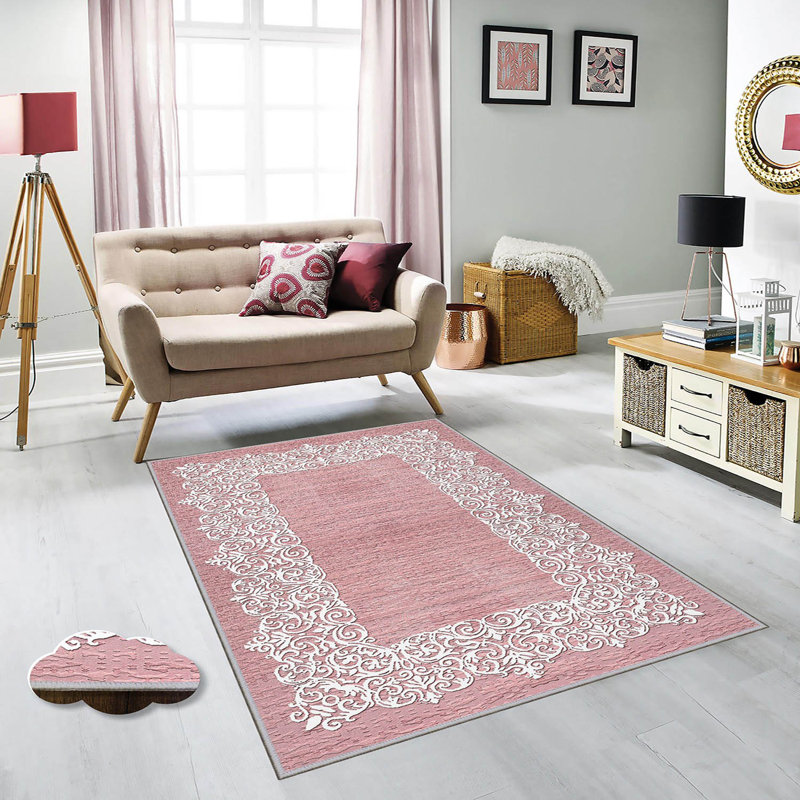 Luxurious 3D Printed Woven Carpet, 55.1 x 86.6 inches | 100% Polyester, Antibacterial, Machine Washable | Non-Slip PVC Felt Dot Underside, 0.3 in Pile Height | Perfect for Living Room, Bedroom & Home Decor