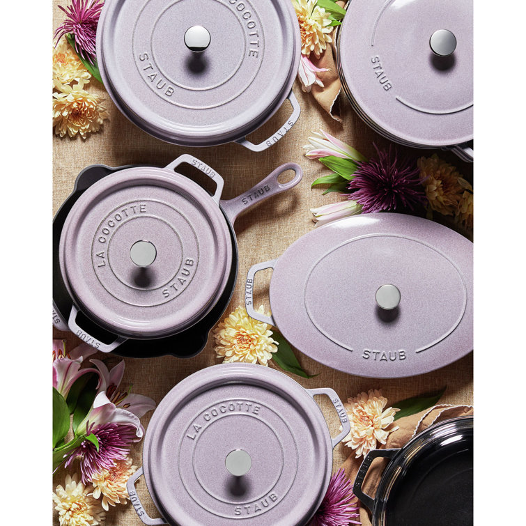 Got a whole Lilac Staub cookware set (skillet, stackable, cocotte) for my  purple/pink home ☺️ : r/staub