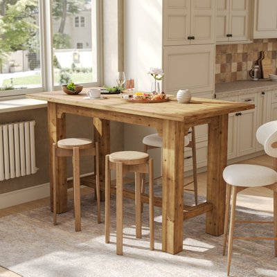 Solid Wood Bar Table, 63-Inch Counter Height Table by Winston Porter
