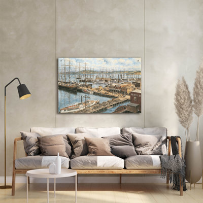Breakwater Bay 'The Vallejo St. Wharf' by Stanton Manolakas, Acrylic Glass Wall Art,
