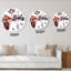 Horloge murale traditionnelle flamants roses sur fond blanc I-1673976459