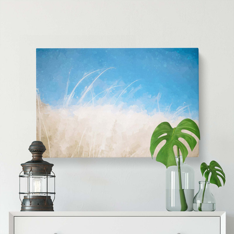Blades of Grass in Summer in Abstract - Wrapped Canvas, 40cm H x 60cm W x 3cm D