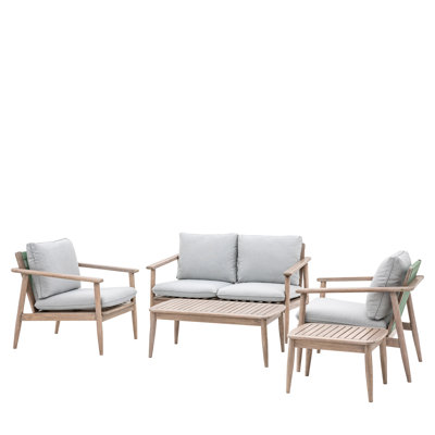 4 - Person Acacia Wood Patio Dining Set with Rectangular Table