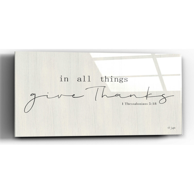 «In All Things Don Thanks» par Jaxn Blvd - Art textuel sans cadre, H 12 po x l 16 po x P 0,13 po