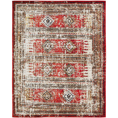 Tapis décoratif rouge de style sud-ouest Decker