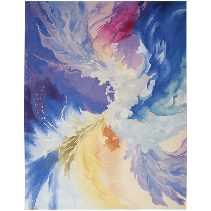 Abstract Area Rug, Rectangle 7'9" x 9'9"