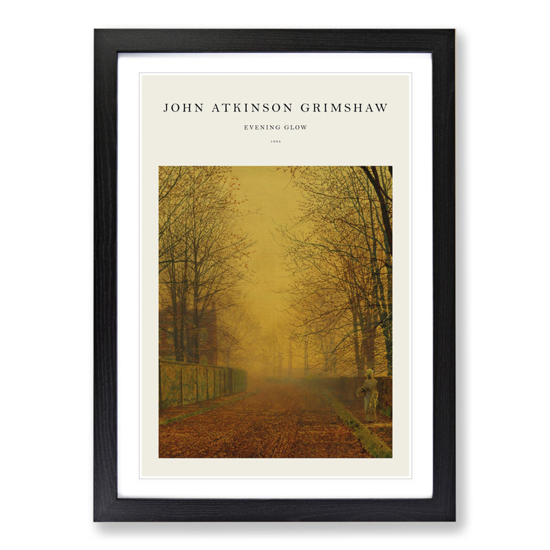Evening Glow by John Atkinson Grimshaw - Single Picture Frame Print, 48cm H x 36cm W x 2cm D, Black Framed