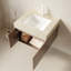 Meuble-lavabo 24 po, meuble-lavabo flottant en contreplaqué avec 2 portes, comptoir en pierre frittée Roma Travertine et lavabo en céramique avec 1 trou de robinet pré-percé, pré-assemblé-840622906