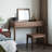 Simple Solid Black Walnut Flip-Top Mirror Vanity.