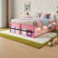 Lit plateforme en bois rose blanc compact avec rangement à DEL