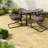 All Weather Patio Tables, Iron And Wpc Modern Square Table For Home
