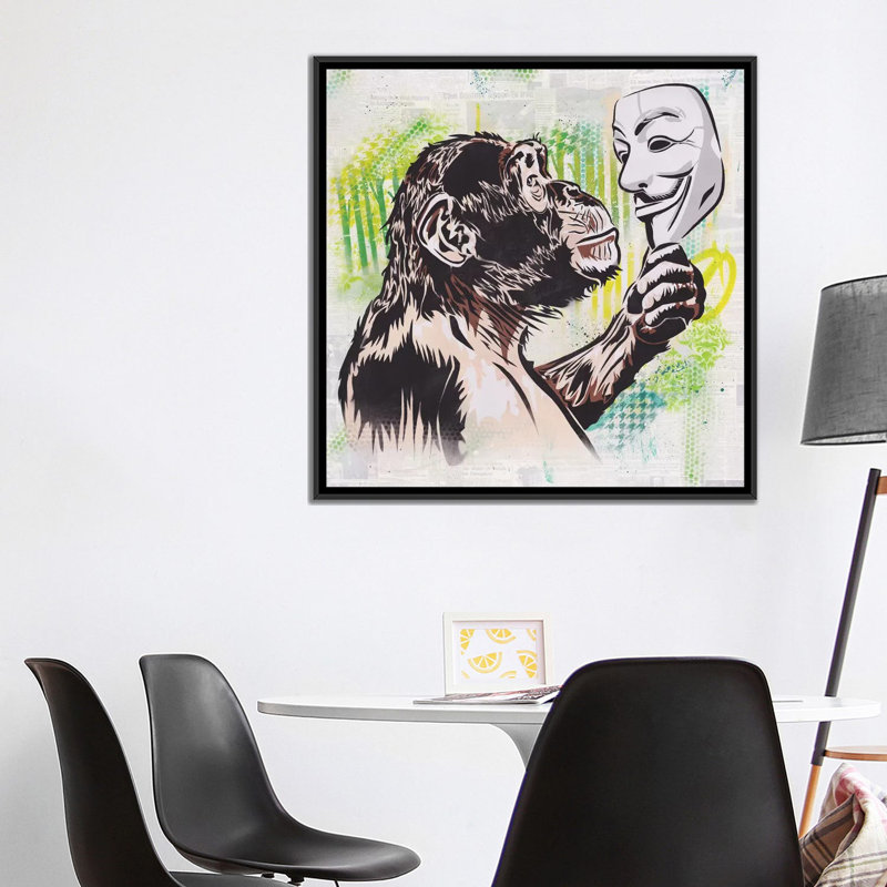 « revolution », impression sur toile, H 37 po x l 37 po x P 1,5 po, Toile avec cadre noir, Pas de tapis