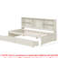Lit simple avec tablettes latérales, tiroirs et cadre de lit de jour blanc crème 2 ports-731546020