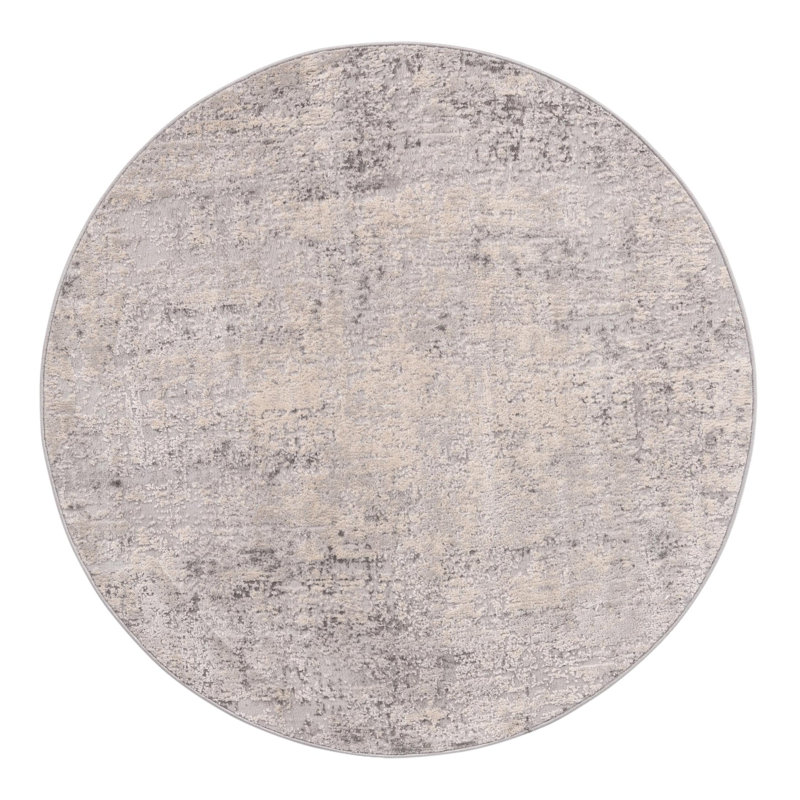 Tapis gris, Rond 4 pi 1 po
