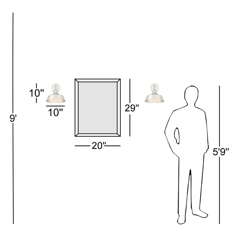 Applique articulée en acier à intensité variable de 10 po Jeb , Nickel poli