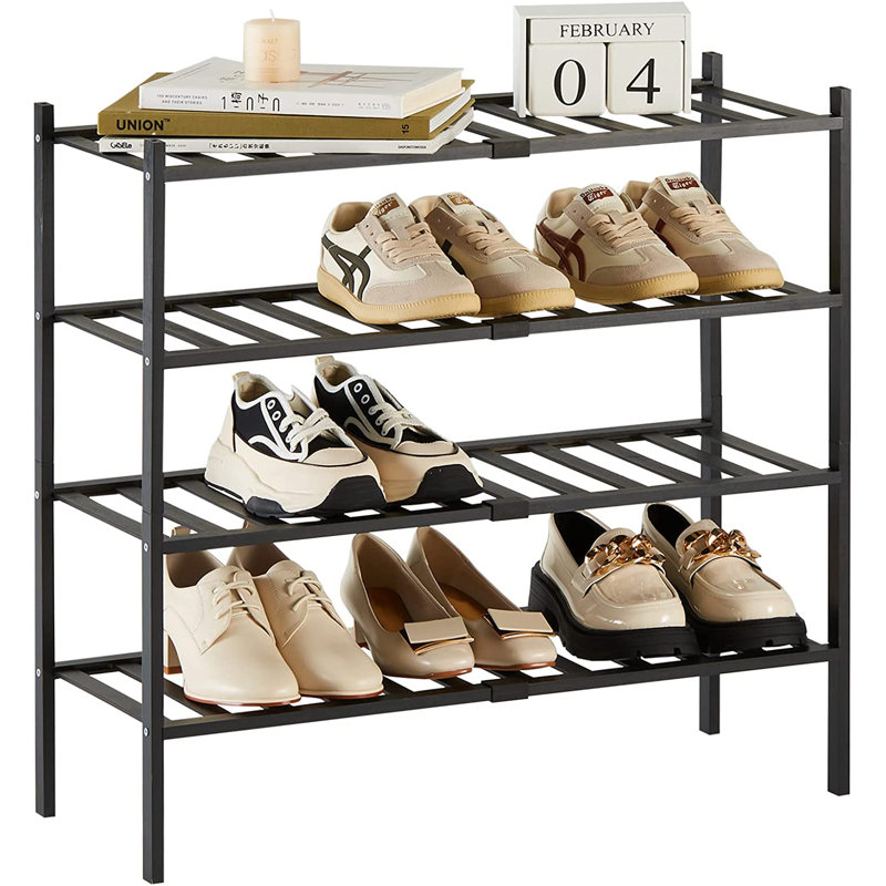 Yes Shoe Rack, 26.4'' H X 27.2'' W X 11'' D, Black
