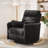 40" Wide Corduroy Recliner with Dual-Motor and Power Headrest,  Modern Swivel & Rocking Nursery Glider Chair, Black-1363584179