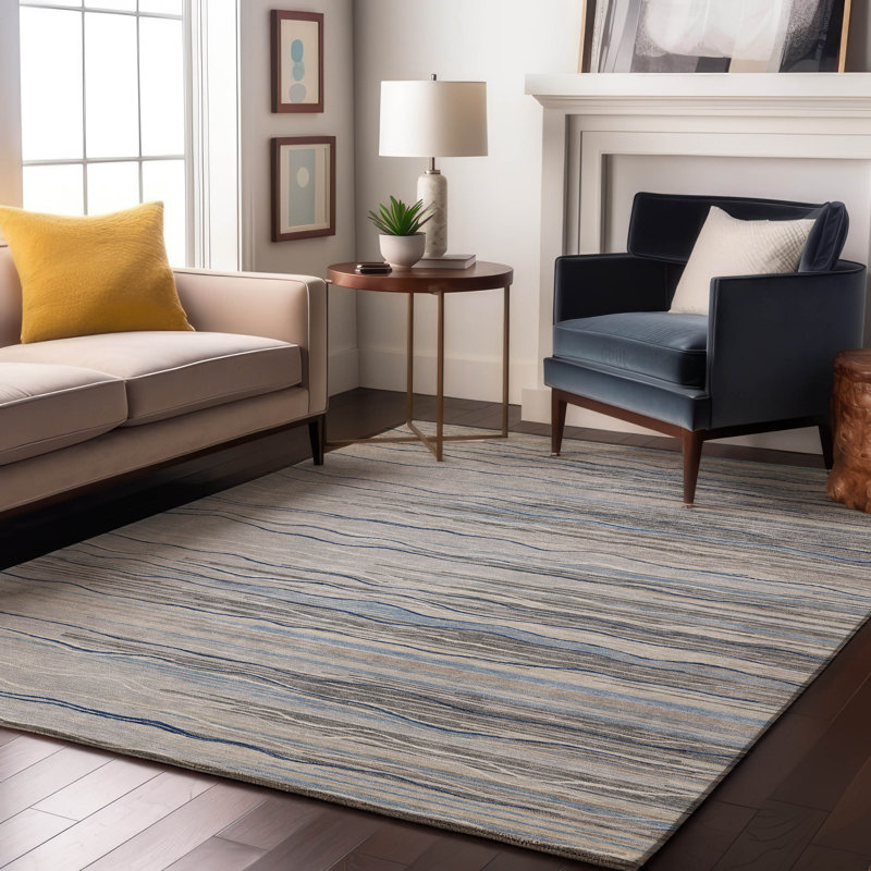 Tapis à rayures Lyndhurst AMF996 lavable à la machine de qualité supérieure, Rectangle 9 pi x 12 pi