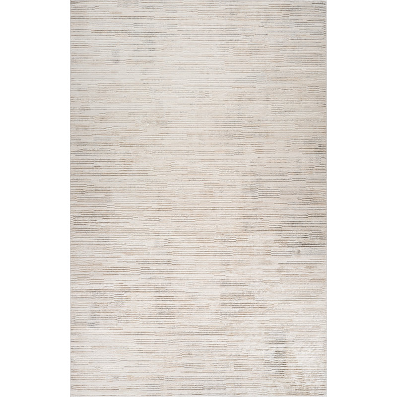 Tapis abstrait gris et beige 5 pi x 8 pi