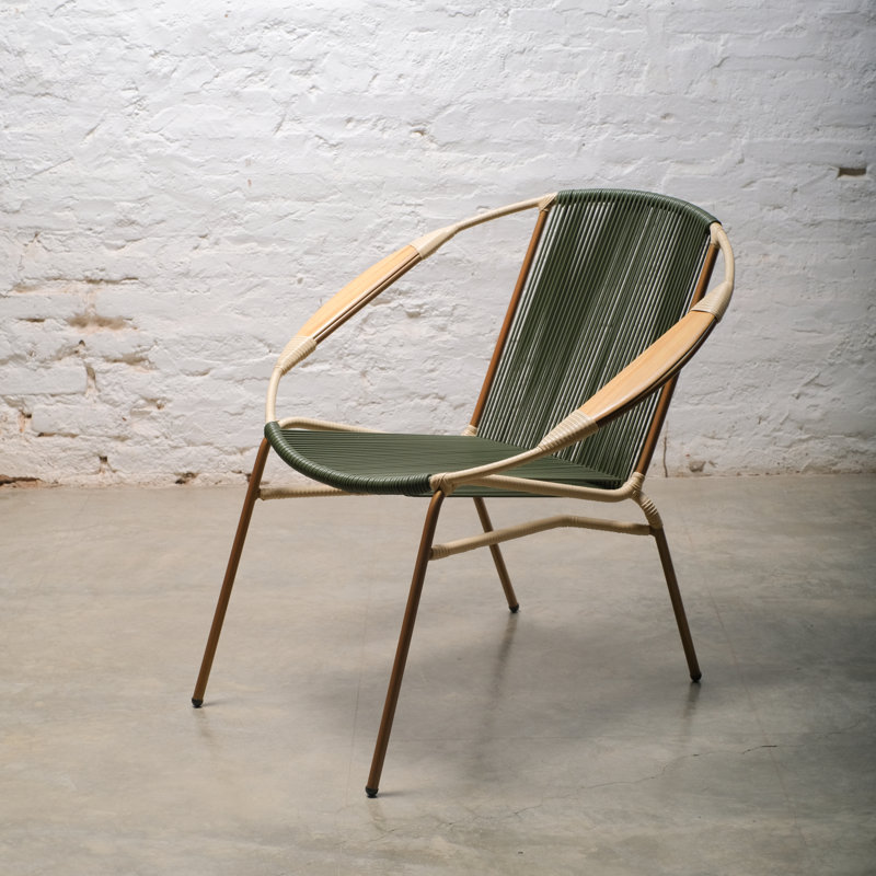 Chaise d'appoint empilable avec tissage corde Solido, Vert