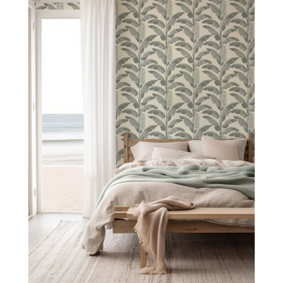 Banana Leaf - Sage Gray Wallpaper