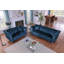 Canapé Chesterfield, canapé Stanford, canapé Chesterfield de haute qualité, bleu azur, canapé en tissu touffeté et froissé; canapé Stanford contemporain. Canapé capitonné avec accoudoirs et dossier à volutes