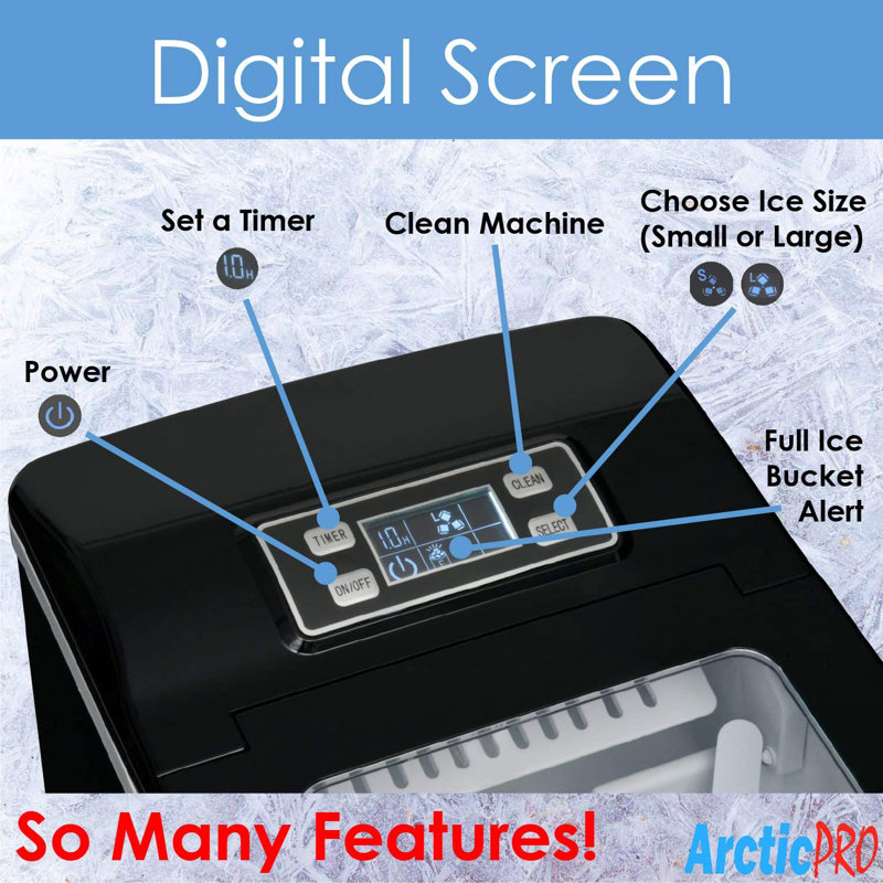 Arctic-Pro Black Portable Countertop Ice Maker Machine