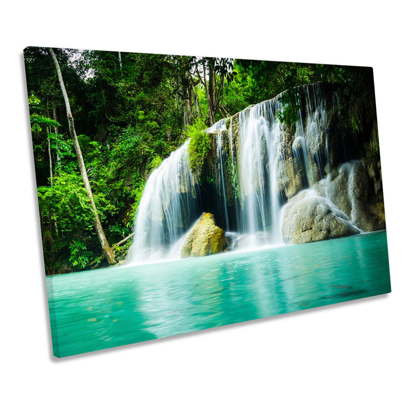 Paradise Waterfall Landscape - Wrapped Canvas Art Prints, 61cm H x 91.4cm W