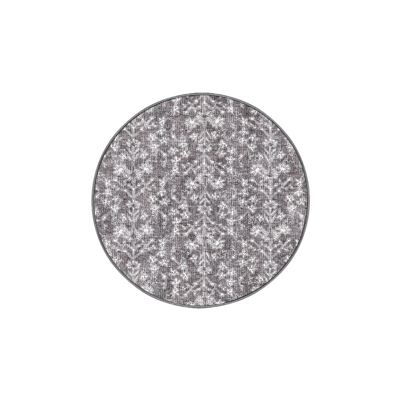 Ameswood Washable Floral Indoor Rug, Round 4'