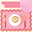 Napperons brodés, ensemble de 6 décorations de table de salle à manger (rose)-1384230640