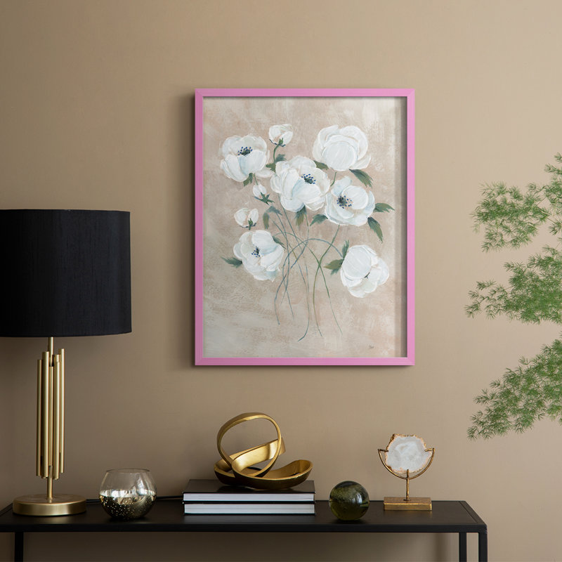 Simplement sophistiqué II, reproduction encadrée - bois massif, H 11 po x l 9 po, Rose